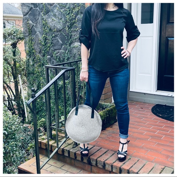 Boho Chic round straw handbag - Picture 9 of 9